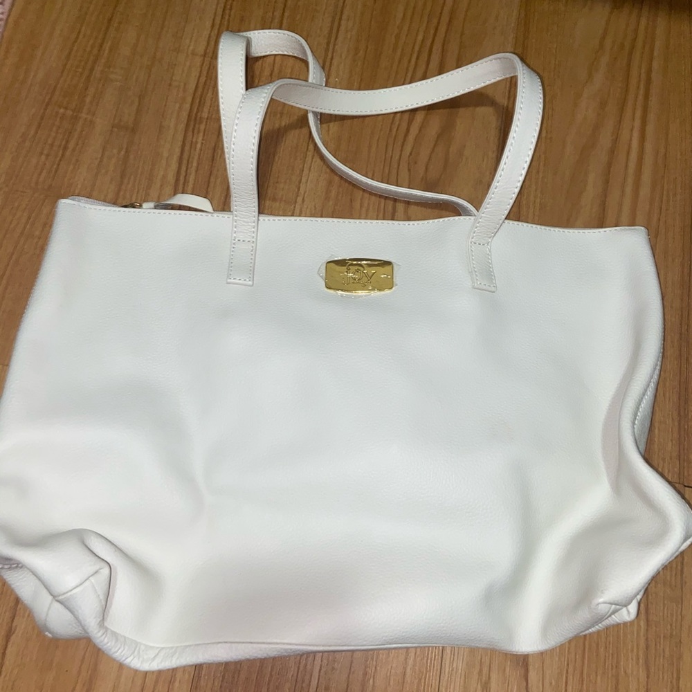 White Joy Mangano Purse Bag Tote